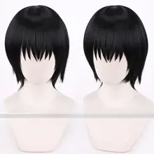 黒色のショート髪コスプレウィッグ【子供用・円形地肌デザイン】