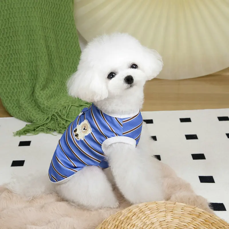 犬の散歩服装：PETaの春秋用薄手ストライプジャージが実際の散歩シーンでどう活用されるか