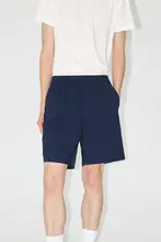 几何立体デザインの軽やかで快適なウエストゴムショートパンツ