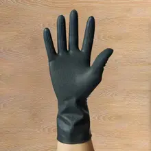 ブラックゴム製ヘアサロン用手袋【厚手・耐久性あり・防水・滑り止め】