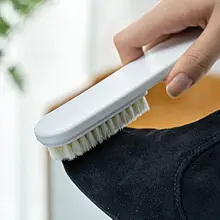 家庭用 ロングハンドルシューケアブラシ【柔らかい毛・靴を傷めない・汚れ落とし】