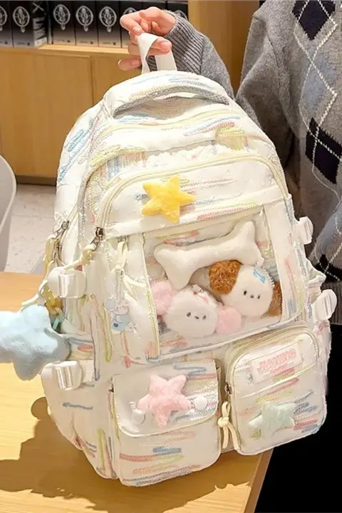 かわいいストライプのリュック【女子用・小学生・中学生・高校生】