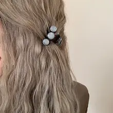 グレー調のシンプルなヘアクリップ【エレガント・ハーフアップ用・シャーククリップ】