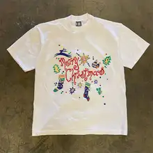クリスマスデザインのユニセックスTシャツ【アメリカンヴィンテージ・短袖・カジュアル】