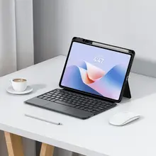 ワイヤレスキーボードとマウス付き保護ケース【マテリアル対応・スタイリッシュデザイン】（セットアップ対応）