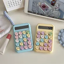 おしゃれなマカロンカラーのポータブル計算機【大画面・学生向け・コンパクトデザイン】