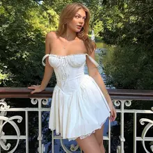 宮廷風レトロバレエスタイルレースキャミワンピース【秋用・ウエスト絞り・Aライン】