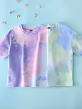 夏用子供半袖Tシャツ【染め柄・綿100%・男女兼用】