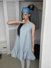 フリル付きフラワーキャミワンピース【夏用・スウィート・無袖・小柄対応】