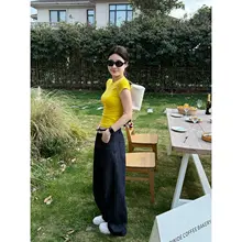 カジュアルなデザインのデニムジャケットとパンツ【アメリカンテイスト・ワイドフィット・ショートスタイル】（セットアップ対応）