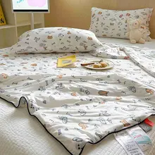 涼感シルクアイスクリーム夏用ベビー掛け布団【洗濯機可・薄手・キッズ用】