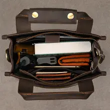 クレイジーホーススキン トップハンドルバッグ シンプル 大容量 クロスボディバッグ