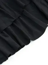 夏用 不規則デザインのAラインスカート【高腰・ブラック・ホワイト】
