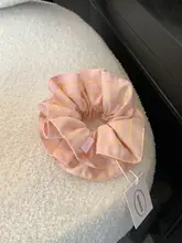韓国風二重フリル大腸ヘアゴム【かわいいピンク・おしゃれなアクセサリー】