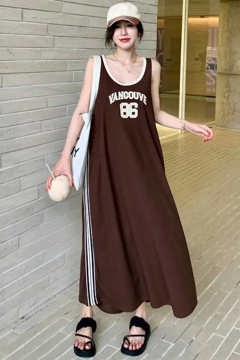 大人向けワンピース【ロング丈・キャミソール・ゆったりサイズ】（セットアップ対応）