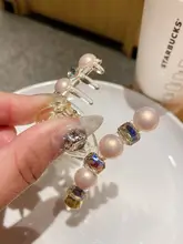高級感ある水晶パールの中型ヘアクリップ【半束ね・エレガントデザイン】