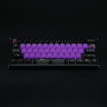 キーキャップ メカニカルキーボード用 磁気軸対応 PCプロファイル サイバーパンク風 ブラック×パープル eスポーツ ゲーム