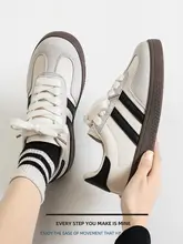 レトロデザインの厚底スニーカー【カジュアル・学生向け・白】（セットアップ対応）