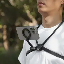 TELESIN 首掛け スマホスタンド マグネット式 胸部固定 一人称視点 動画撮影 サイクリング 釣り アクションカム対応
