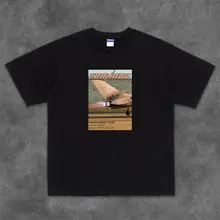 狂風戦闘機イラスト付き 半袖Tシャツ【重厚なコットン・ゆったりしたデザイン・円形ネック】