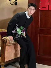 新中式 男性用斜襟スーツ【高級感・結婚式・肩パッド付き】（セットアップ対応）
