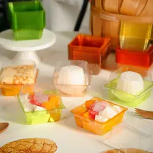 クリアパッケージのココナッツミルクゼリー容器【使い捨て・天地フタ付き・ケーキ用】