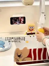 壁掛け式折りたたみスマホスタンド【浴室・キッチン用・伸縮自在】