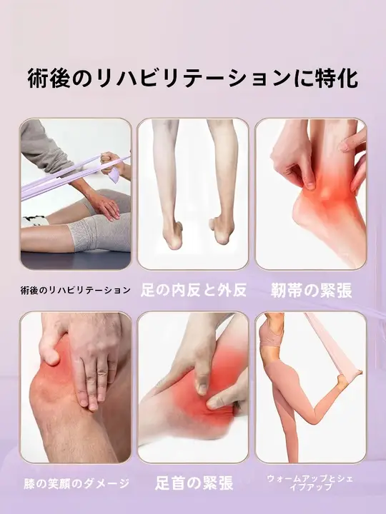 リハビリ用ゴムバンド【足首関節回復・骨折後トレーニング・エクササイズ抵抗バンド】