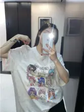 半袖Tシャツ レディース アニメ柄 オーバーサイズ ルーズ クロップド アメカジ ヴィンテージ 夏 おしゃれ