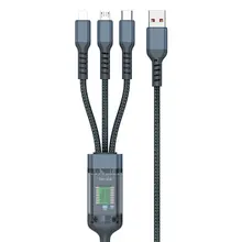 多機能USB車載充電ケーブル【急速充電・データ表示機能・編み込みデザイン・複数機種対応】