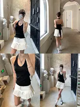 デザイン性のある百褶デニムスカートパンツ【夏用・快適・防走光】