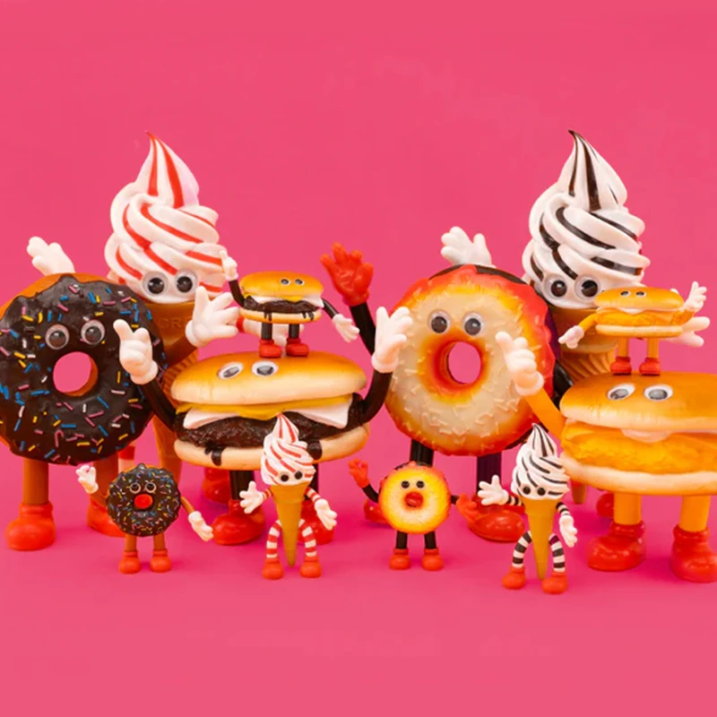 可愛い食べ物フィギュア ハンバーガー・アイスクリーム・ドーナツ 9ヶ月男の子向けの遊びアイテム