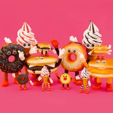 可愛い食べ物フィギュア ハンバーガー・アイスクリーム・ドーナツ【おもちゃ・ガチャガチャ・デザイン】