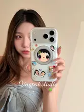 かわいい四葉のクローバーデザイン iPhoneケース【全包タイプ・回転スタンド付き・女性向け】