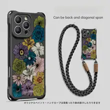 斜め掛け対応スマートフォンケース【iPhone用・小羊皮・ストラップ付き・高級感あるデザイン】