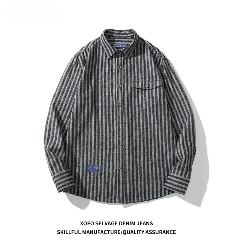 メンズ 人気 ブランド 服 で失敗しない選び方は？ブラック＆グレーのストライプ長袖シャツが解決するリアルな日常の悩み