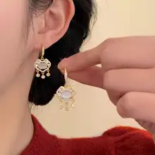 新中式デザイン 福鎖イヤリング【イヤリングタイプ・無耳穴・新年用】