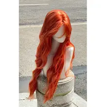 オレンジ長巻き髪ウィッグ【ナチュラルスタイル・全頭タイプ・女性用】