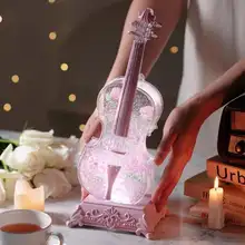 バイオリン飾りの雪降る音楽ボックス【高級感あるギフト・バレンタインデー・誕生日用】
