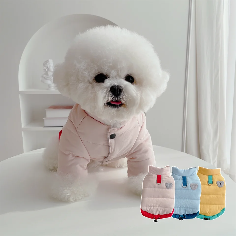 ペット用 防寒フリースコート【犬猫兼用・装着可能なリードホール・秋冬用】