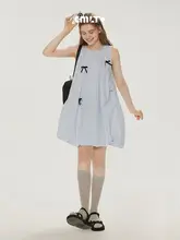 リボン付き初恋風ドレス【軽やかで華やか・フラワーシルエット・スリム効果】