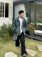 Holocene ヴィンテージ風デニムジャケット【洗い加工・大きなパッチワーク・高級デザイン】