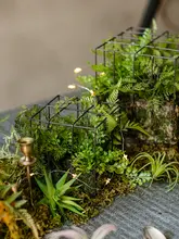 アイアン製バードケージ型フラワーベース【フェイクグリーン・シダ植物・インテリア装飾用】