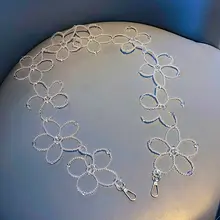 花のデザインのチェーン付きハンドバッグアクセサリー【パール・五瓣花・DIY手作りビーズ材料】