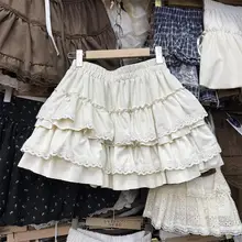 バレエ風 レース付きフレアスカート【秋用・アシンメトリー・気質アップ・フリルデザイン】（セットアップ対応）