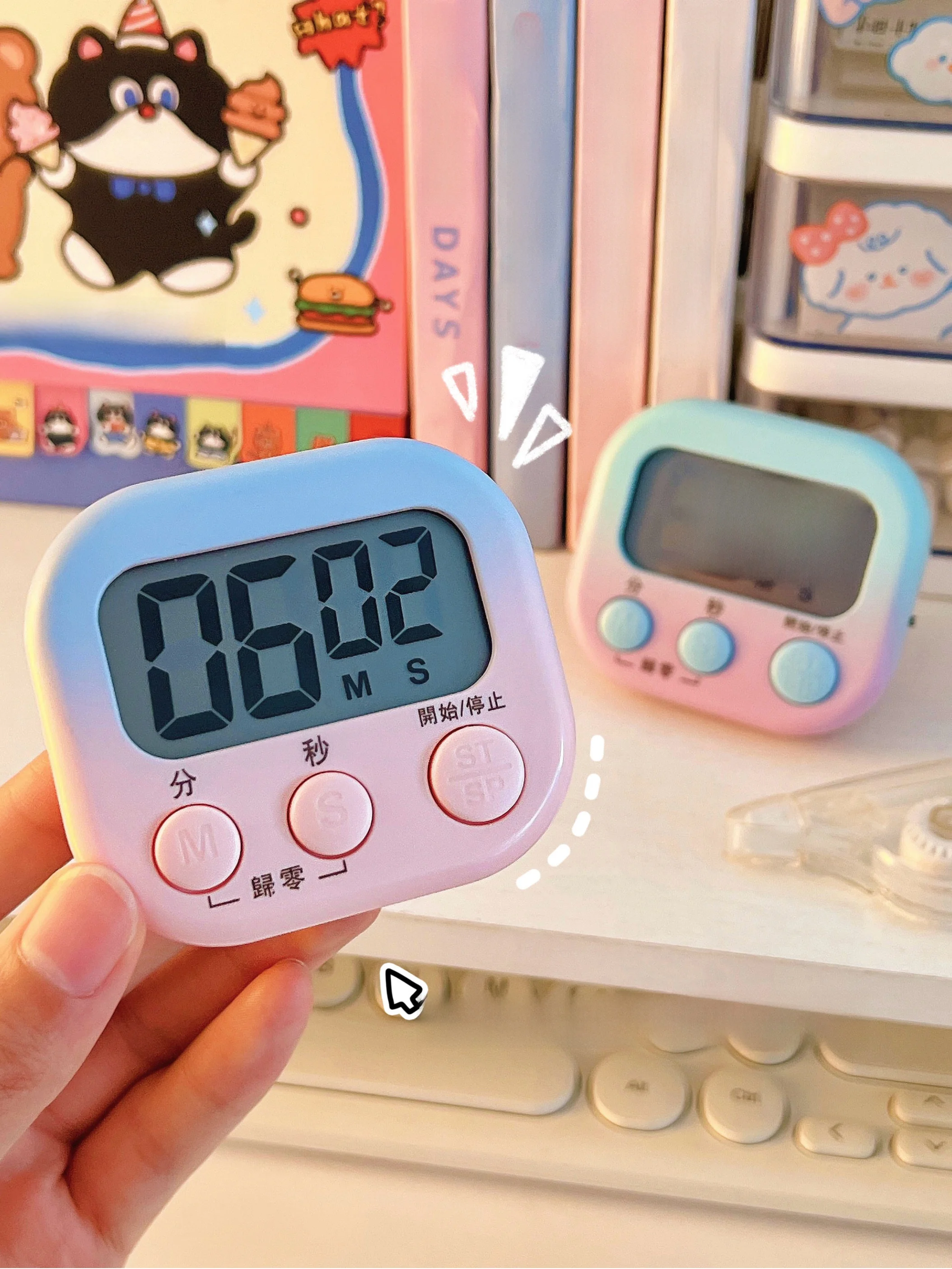 グラデーションデザインのキッチンタイマー：学習・子供向け時間管理の実用性と設置効果
