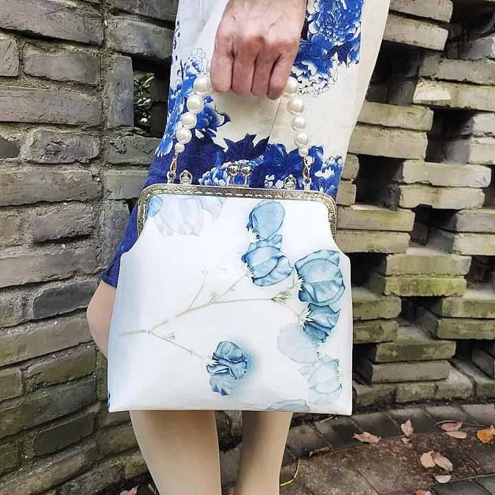 DIYハンドメイドバッグ【大きな旗袍風・手提げ・口金付き・材料キット】（セットアップ対応）