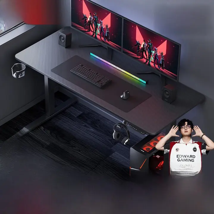電動昇降デスク【木製・ゲーム用・家庭やオフィス向け】
