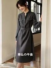 XWI グレー系 スリムフィットウエストタイトワンピース【秋用・通勤・女性用】