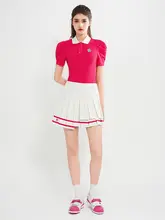 Castelbajac 高尔フ レディースショートスカート【夏用・アートデザイン・百褶】